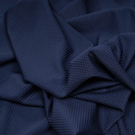 Tissu maillot de bain nid d'abeille bleu profond - pretty mercerie - mercerie en ligne