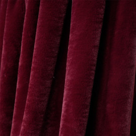 Tissu fausse fourrure rouge tibétain - pretty mercerie - mercerie en ligne
