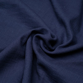 tissu double gaze de coton bleu insignia  - pretty mercerie - mercerie en ligne