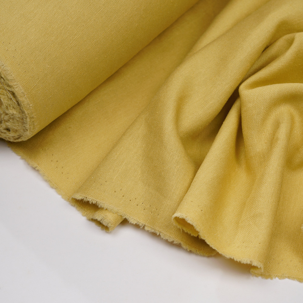 Tissu lin et viscose jaune bambou - pretty mercerie - mercerie en ligne