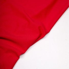 Tissu maillot de bain effet nid d'abeilles rouge - Pretty Mercerie - mercerie en ligne