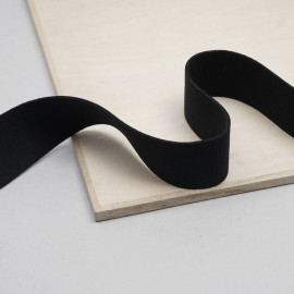 ruban élastique polyester recyclé noir tricoté | Pretty mercerie | mercerie en ligne
