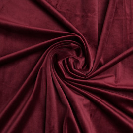 Tissu velours ras rouge garnet | Pretty Mercerie | Mercerie en ligne