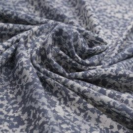 Tissu bleu gris à motif léopard blanc | Pretty Mercerie | mercerie en ligne