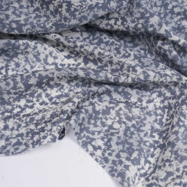 Tissu bleu gris à motif léopard blanc | Pretty Mercerie | mercerie en ligne
