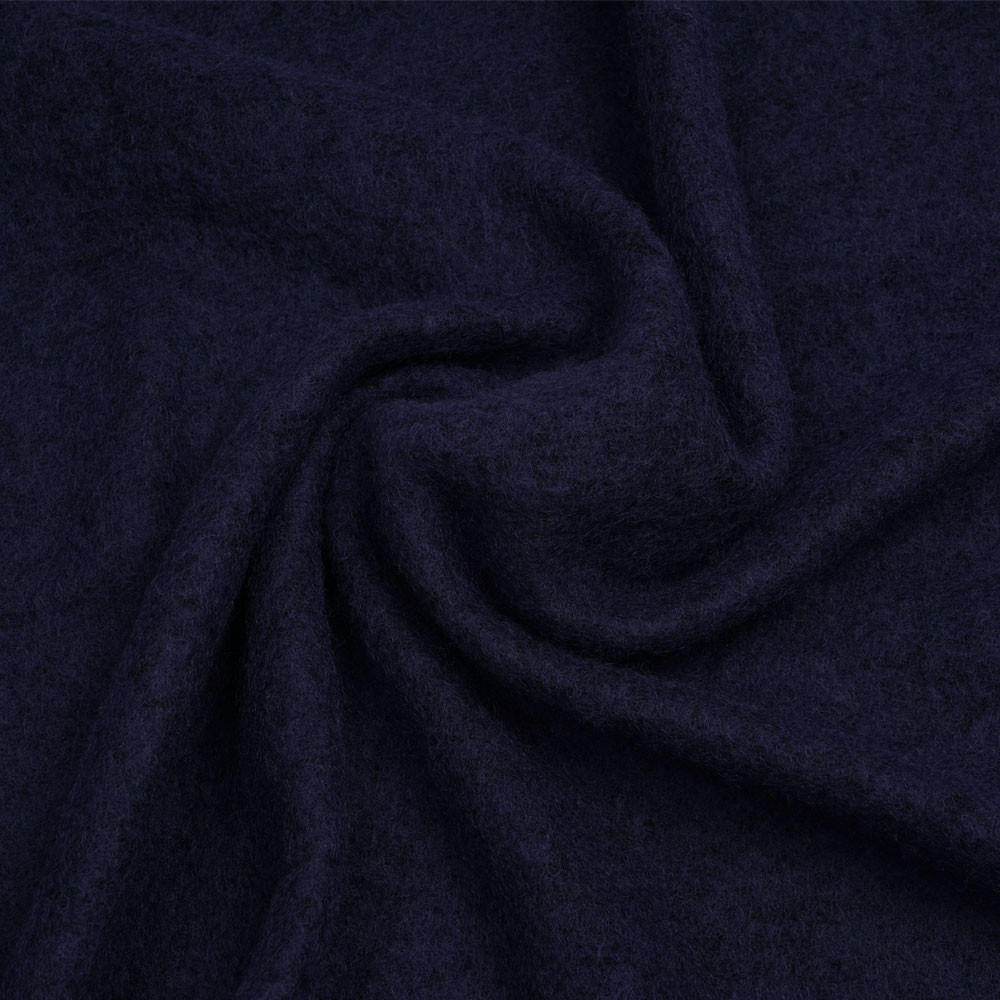 Tissu lainage maille tricoté bleu nuit | Pretty Mercerie | mercerie en ligne