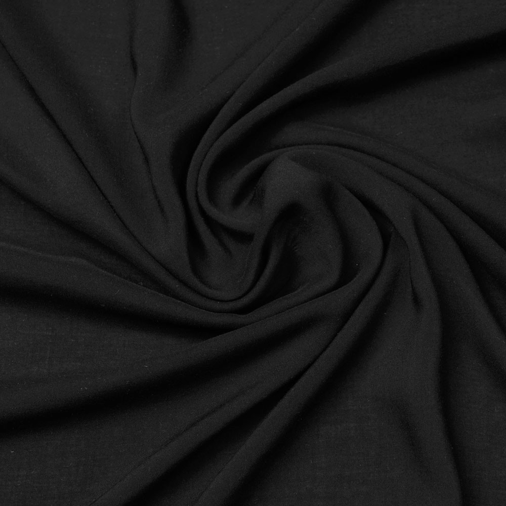 Tissu viscose uni noir | Pretty Mercerie | mercerie en ligne