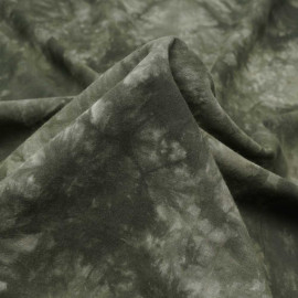 Tissu coton tie and dye vert et blanc | Pretty Mercerie | Mercerie en ligne