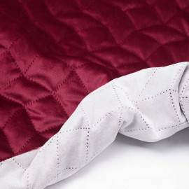 Tissu matelassé velours rouge garnet à motif graphique / pretty mercerie / mercerie en ligne