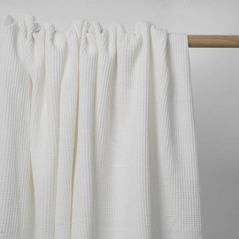 Tissu coton nid d'abeille blanc | Pretty Mercerie | mercerie en ligne