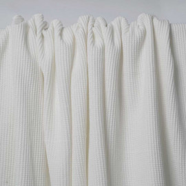 Tissu coton nid d'abeille blanc | Pretty Mercerie | mercerie en ligne
