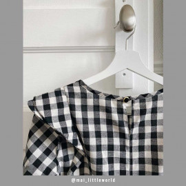 Tissu coton noir et blanc à motif tissé vichy | Pretty Mercerie | Mercerie en ligne