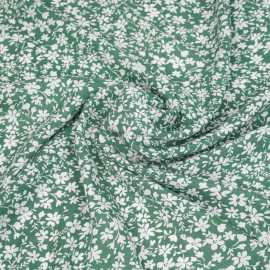 Tissu viscose malachite à motif jardin printanier blanc cassé | pretty mercerie | mercerie en ligne
