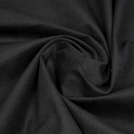 tissu piqué de coton effet velours noir stretch | pretty mercerie | mercerie en ligne