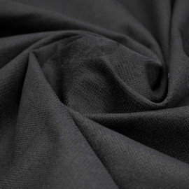 tissu piqué de coton effet velours noir stretch | pretty mercerie | mercerie en ligne