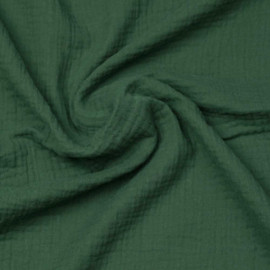 tissu double gaze de coton vert myrthe | pretty mercer | mercerie en ligne