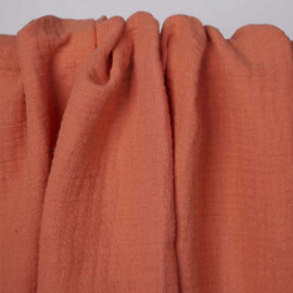 tissu double gaze de coton corail sucré | Pretty Mercerie | mercerie en ligne