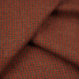 Tissu flanelle de coton à motif tissé petit carreaux argile et gris