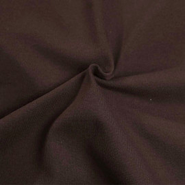 Tissu coton maille jersey uni chocolat