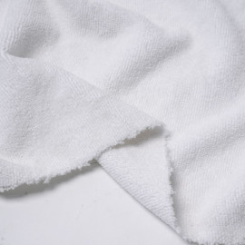 Tissu microfibre éponge anti-bactérien blanc oekotex | Pretty Mercerie | mercerie en ligne