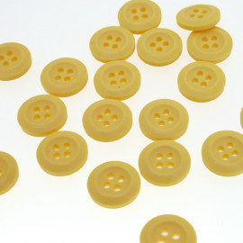 Bouton Polyester  Jaune Bouton D'or 15mm