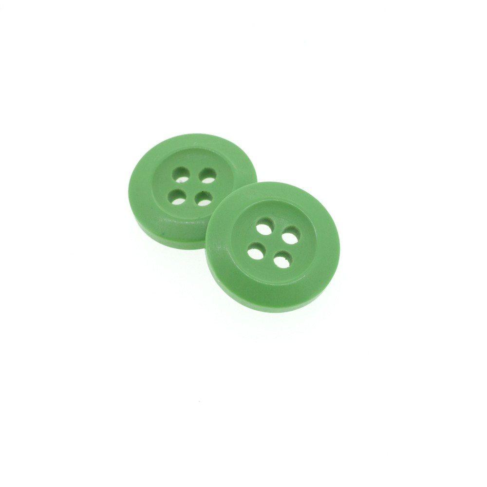 Bouton Polyester Vert Tilleul 15mm