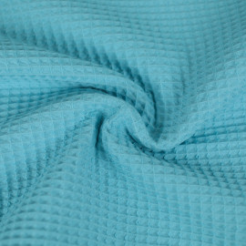 Tissu coton nid d'abeille - Bleu
