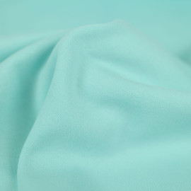 Tissu jersey maille tricoté de coton uni peigné - Bleu Turquoise