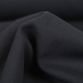 Tissu jersey maille tricoté de coton uni peigné - gris foncé