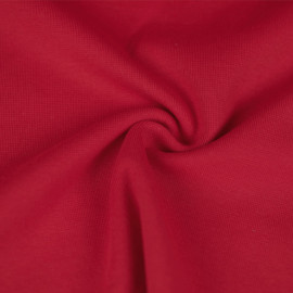 Tissu jersey maille tricoté bord-côte tubulaire - Rouge