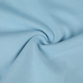 Tissu jersey maille tricoté bord-côte tubulaire - Bleu clair