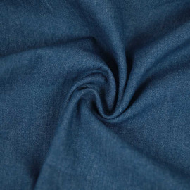 Tissu denim de coton washed 7,05 oz - Bleu foncé