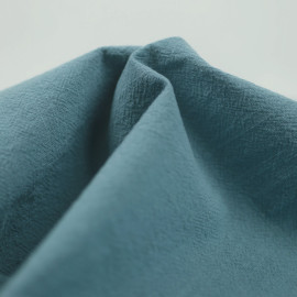 Tissu coton brut lavé effet vintage uni - Bleu