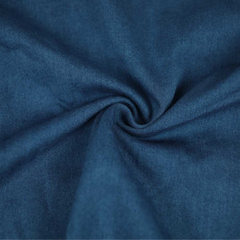 Tissu denim tricoté de coton stretch - bleu brut