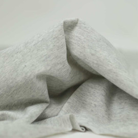 Tissu jersey de coton - gris clair chiné