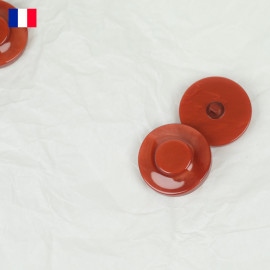 31 mm - Boutons ronds à queue en Galalithe - orange foncé