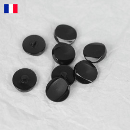 22 mm - Boutons ronds à queue en Galalithe - noir