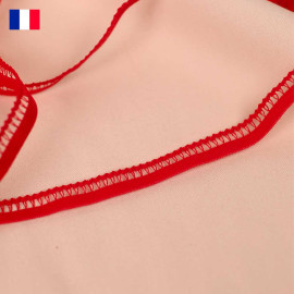 11 mm - Ruban élastique lingerie classique picot - rouge