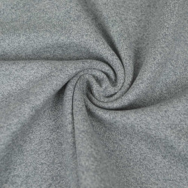 Tissu jersey maille tricoté ( ou bord-côte ) gris chiné