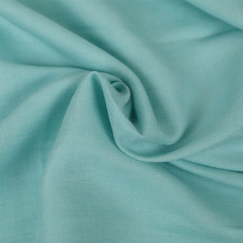 Tissu twill lin et coton sergé blanc et bleu aquatique