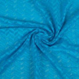 Tissu dentelle chevron stretch bleu aquatique