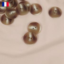 22 mm - Boutons rond deux trous mat en Galalithe effet marbré rouge foncé et blanc