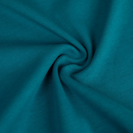 Tissu jersey maille tricoté bord-côte tubulaire - Bleu