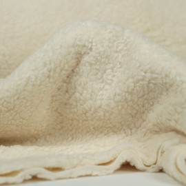 Tissu faux sherpa Teddy de coton - écru