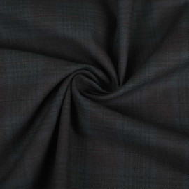 Tissu flanelle de coton gris foncé à motif tissé prince de galles bordeaux foncé