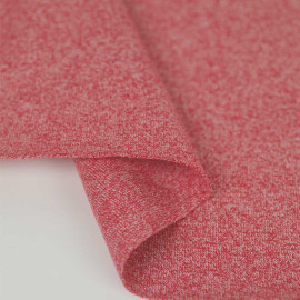Tissu jersey maille tricoté ( ou bord-côte ) - rouge chiné