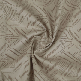 Tissu toile de coton sergé beige à motif arrow beige foncé
