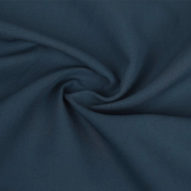Tissu lin et coton uni - bleu marine