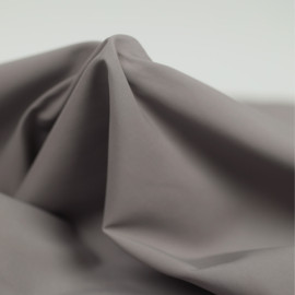 Tissu gabardine de coton déperlant uni - gris foncé