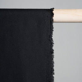 Tissu gabardine poly-coton noir x 10cm  Pretty Mercerie -Mercerie en ligne 